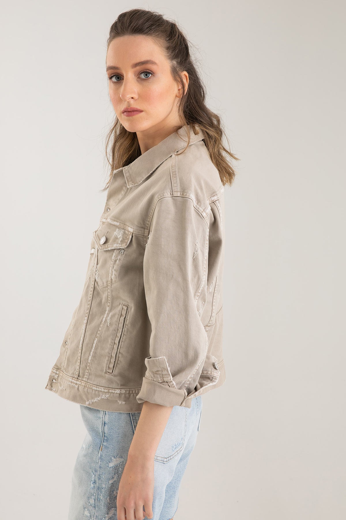 Replay Bej Yıkamalı Jean Ceket-Libas Trendy Fashion Store