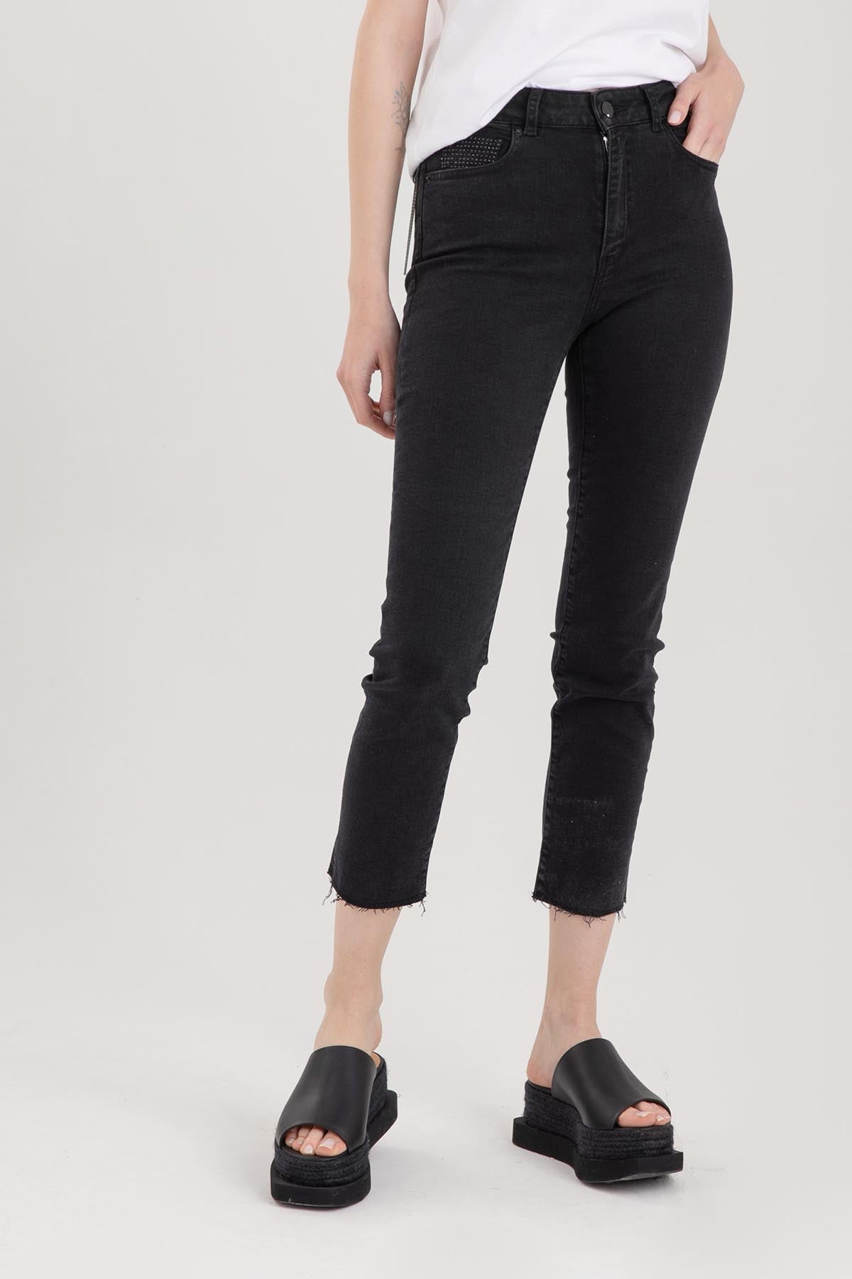Replay Faaby Yüksek Bel Cigarette Crop Fit Yıkamalı Jeans-Libas Trendy Fashion Store