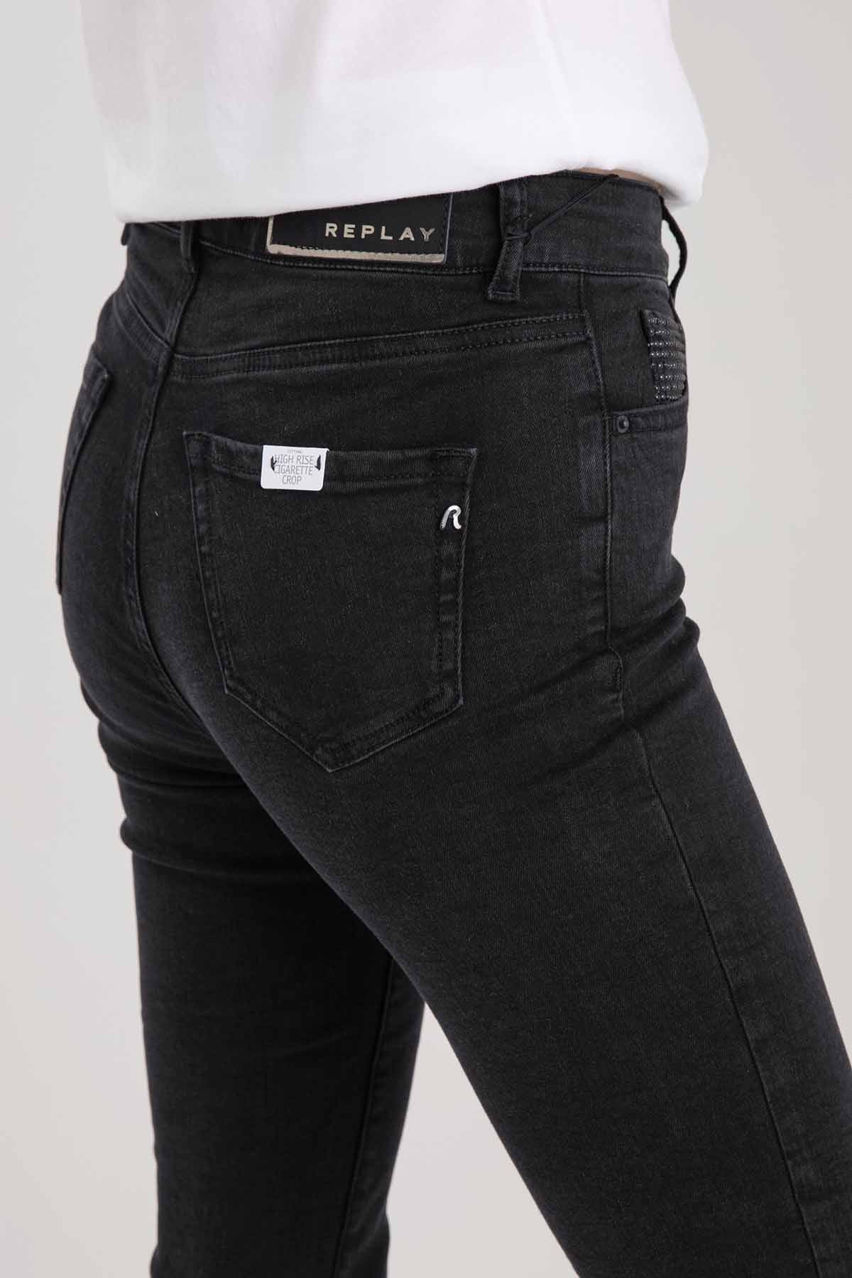 Replay Faaby Yüksek Bel Cigarette Crop Fit Yıkamalı Jeans-Libas Trendy Fashion Store