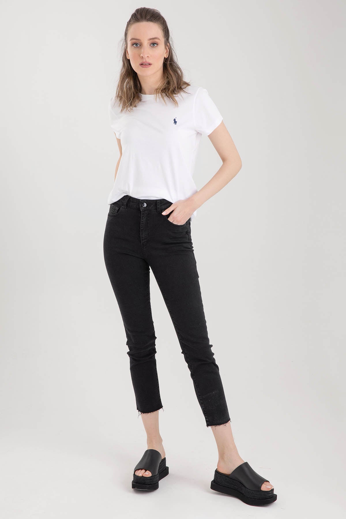 Replay Faaby Yüksek Bel Cigarette Crop Fit Yıkamalı Jeans-Libas Trendy Fashion Store