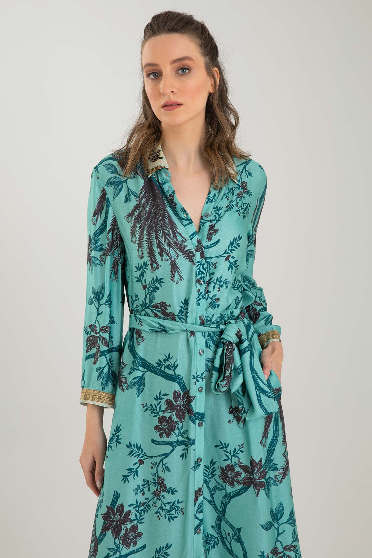 Replay Belden Kuşaklı Maxi Elbise-Libas Trendy Fashion Store