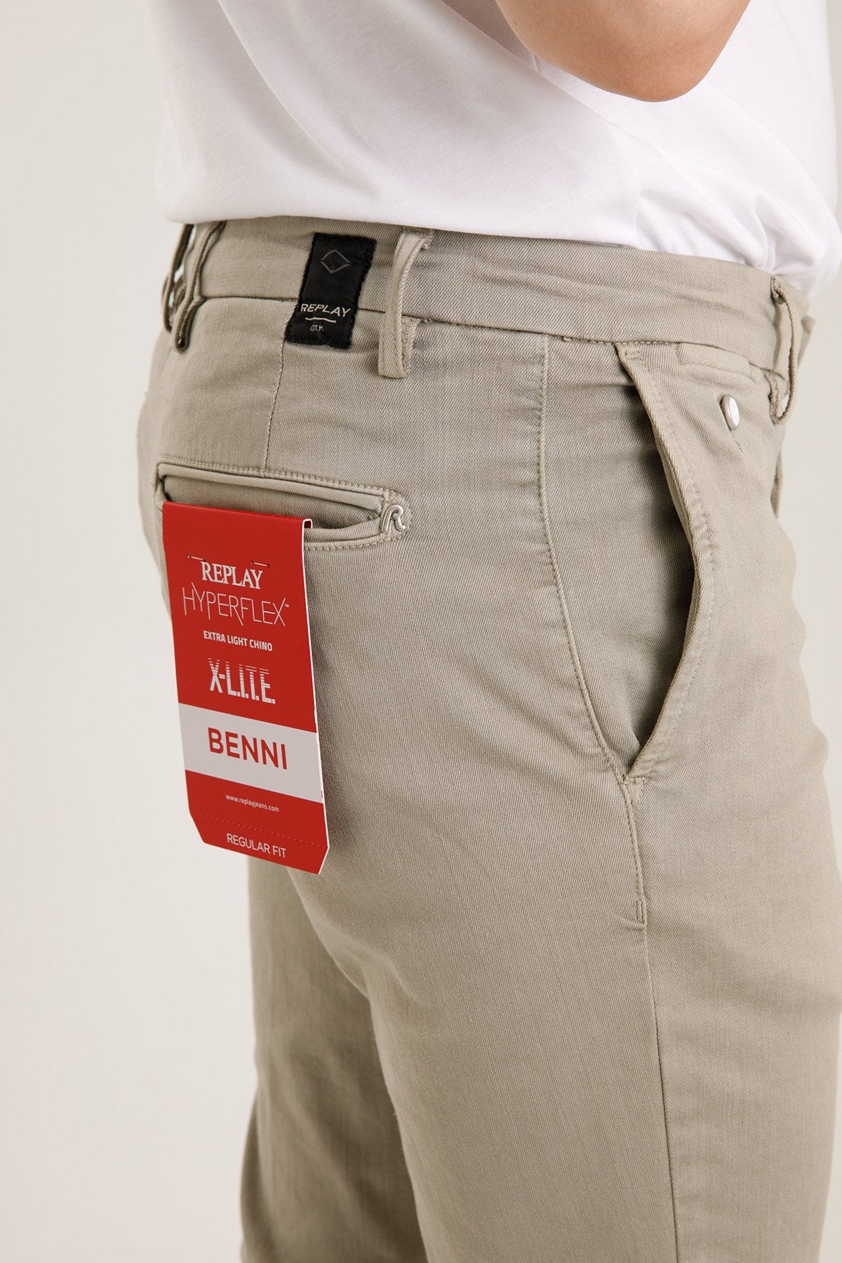 Replay Hyperflex Extra Light Chino Benni Regular Fit Pantolon-Libas Trendy Fashion Store