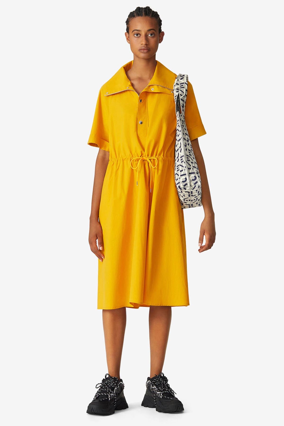 Kenzo Belden Büzgülü Midi Boy Elbise-Libas Trendy Fashion Store