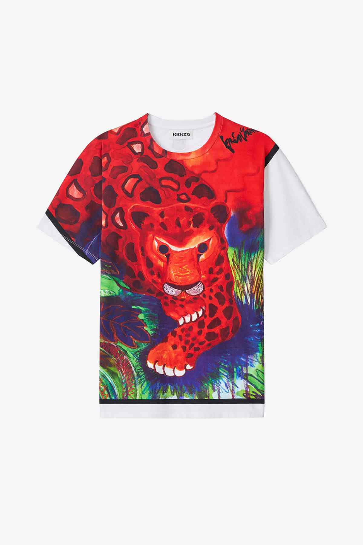 Kenzo Leopar Logolu Bol Kesim T-shirt-Libas Trendy Fashion Store