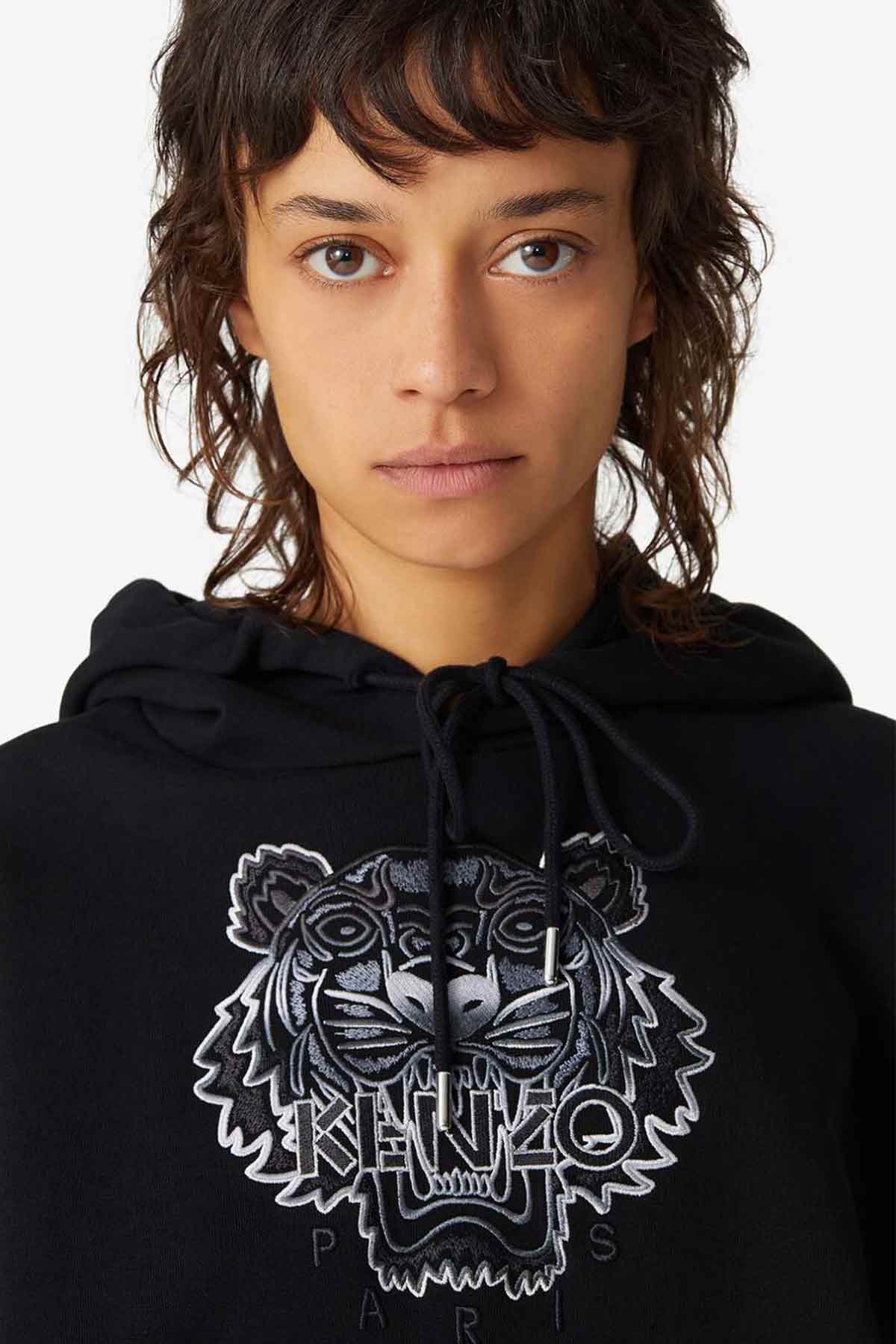 Kenzo Kaplan Logolu Kapüşonlu Sweatshirt-Libas Trendy Fashion Store