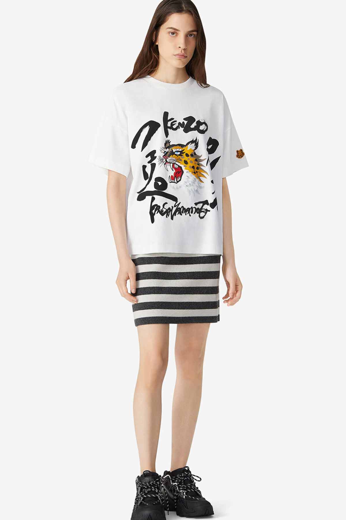 Kenzo Çita Logolu Bol Kesim T-shirt-Libas Trendy Fashion Store