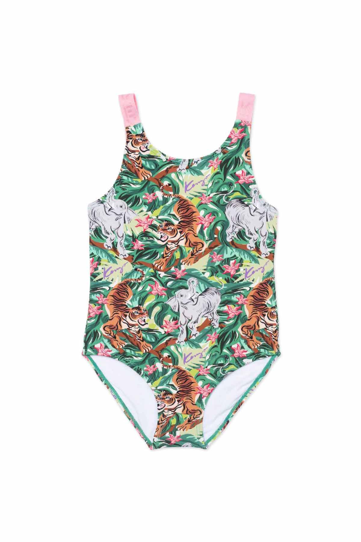 Kenzo Kids 12-18 Ay Kız Bebek Safari Temalı Mayo-Libas Trendy Fashion Store