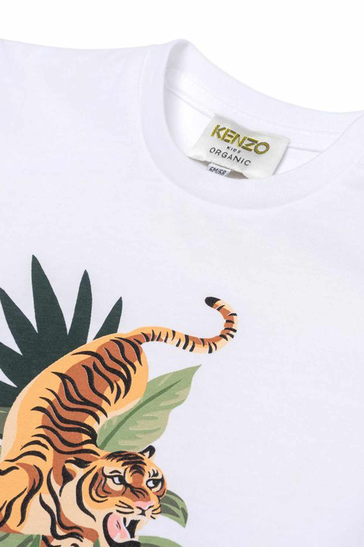 Kenzo Kids 12 Ay Erkek Bebek Kaplan Logolu T-shirt-Libas Trendy Fashion Store