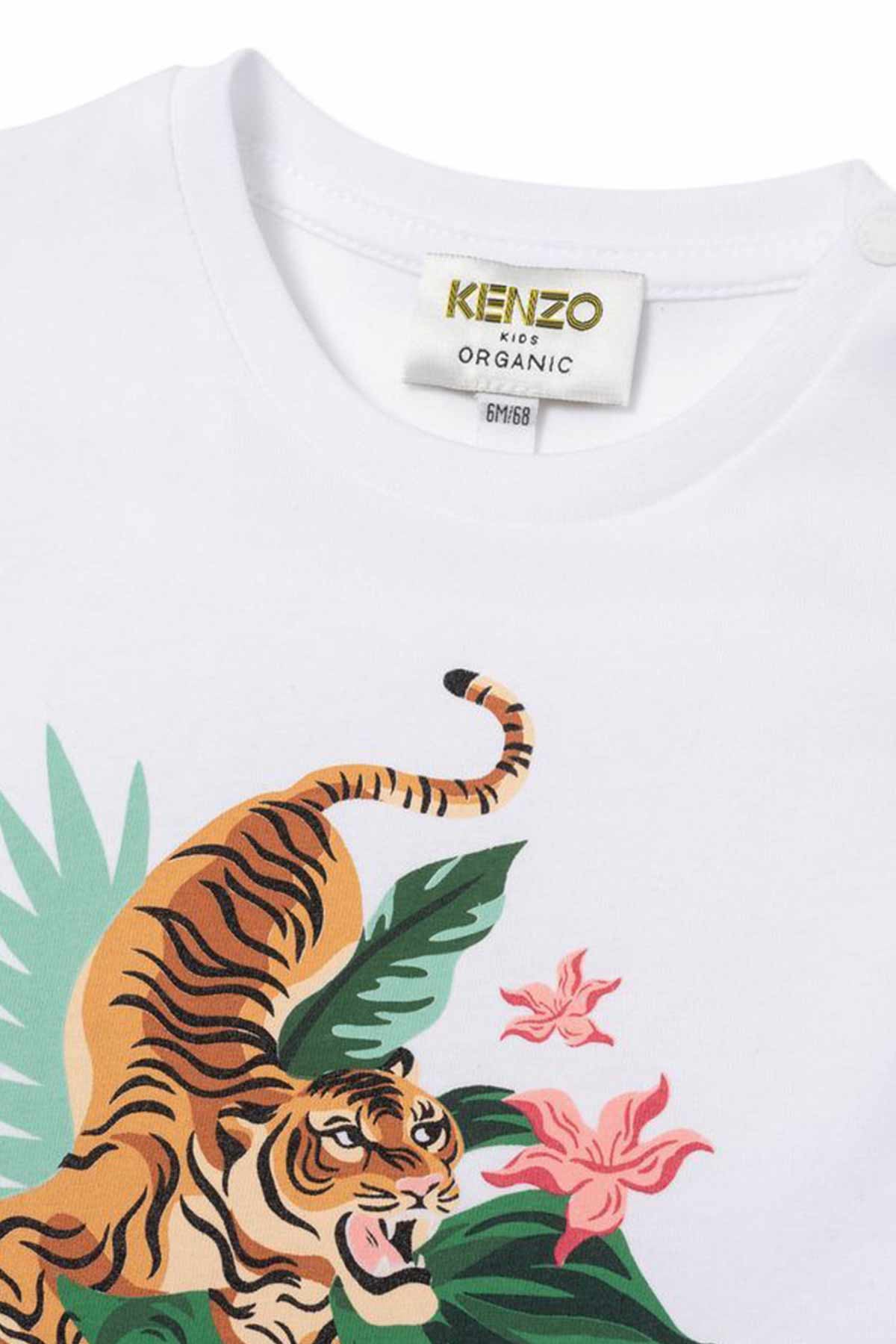 Kenzo Kids 12-18 Ay Kız Bebek Kaplan Logolu T-shirt-Libas Trendy Fashion Store