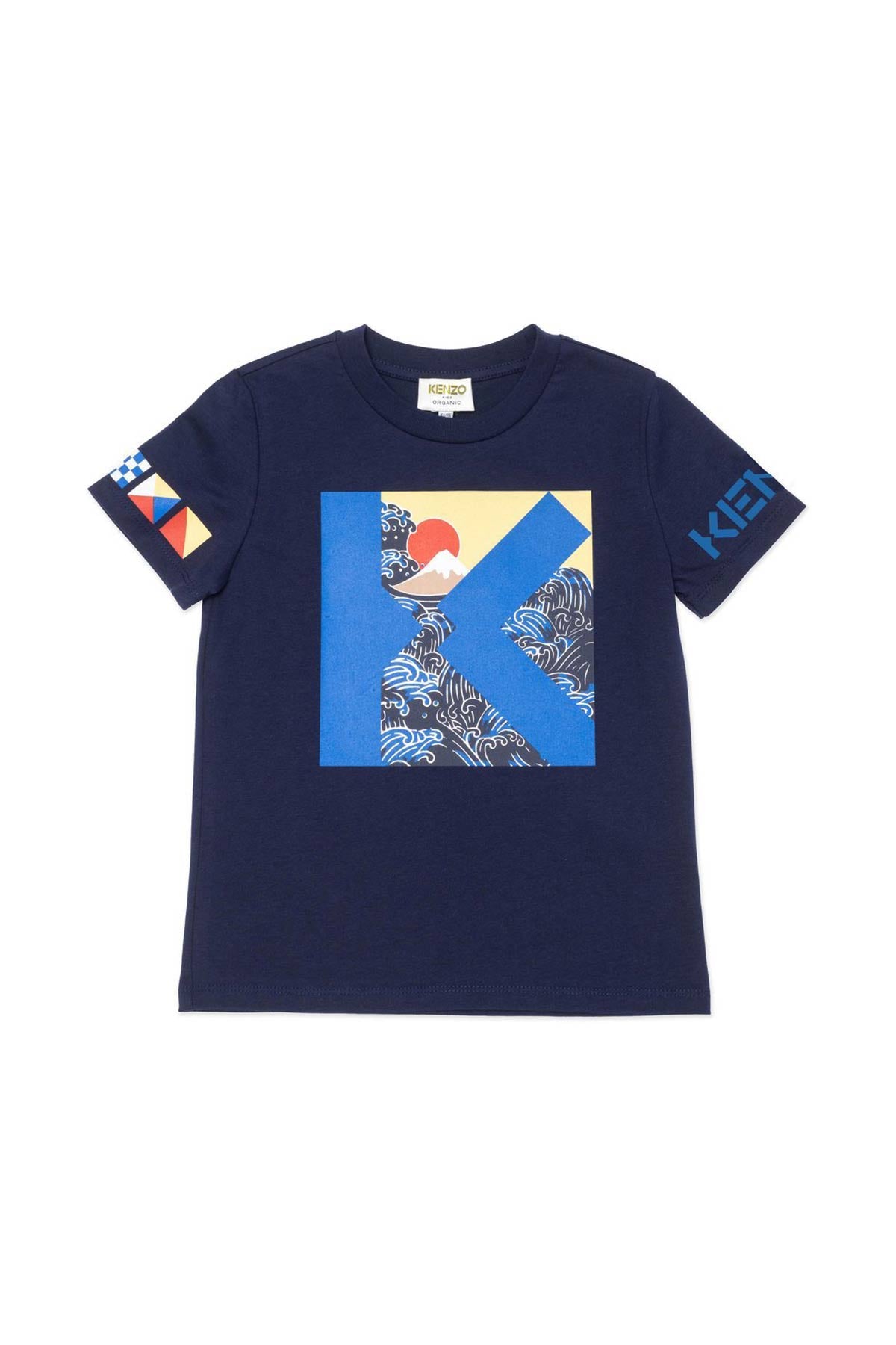 Kenzo Kids 3-6 Yaş Erkek Çocuk Logolu Marin T-shirt-Libas Trendy Fashion Store