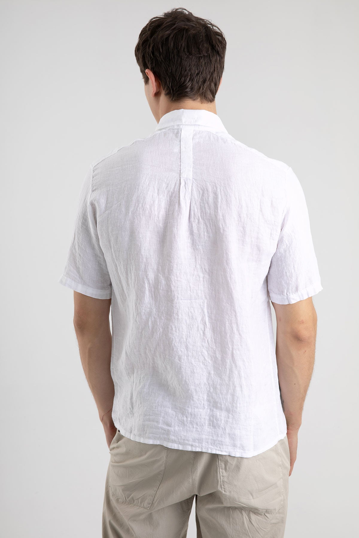 Transit Kısa Kollu Cep Detaylı Keten Gömlek-Libas Trendy Fashion Store