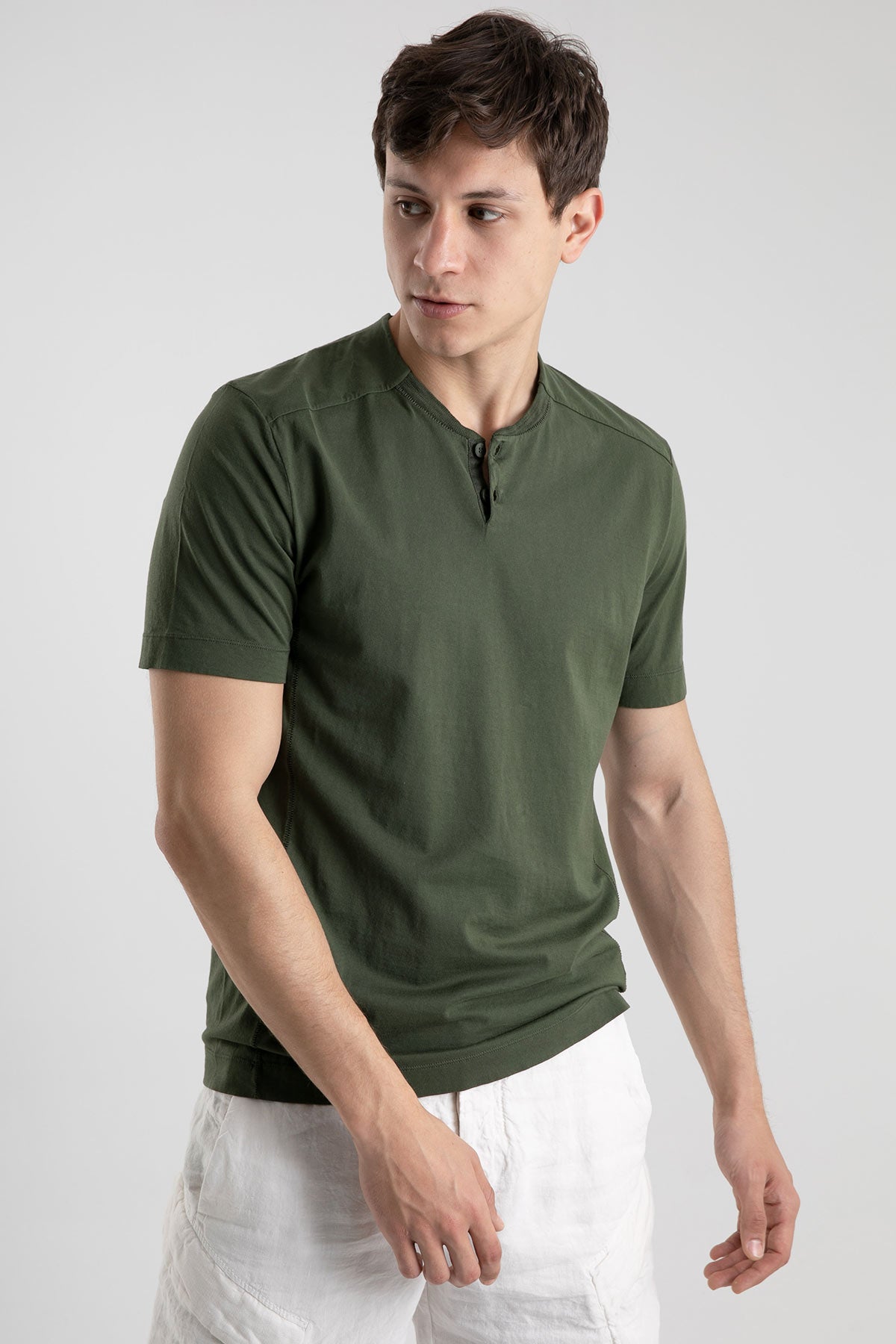 Transit Düğmeli Yaka Kısa Kollu T-shirt-Libas Trendy Fashion Store