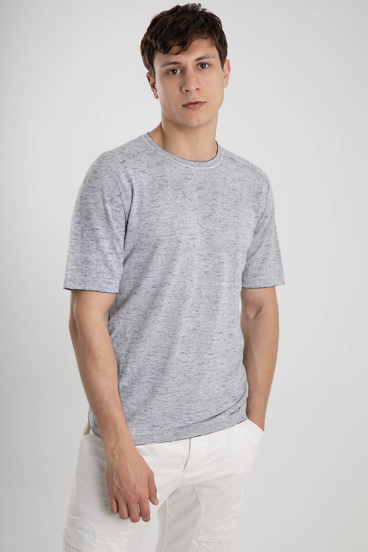 Transit İpekli Çizgili T-shirt-Libas Trendy Fashion Store