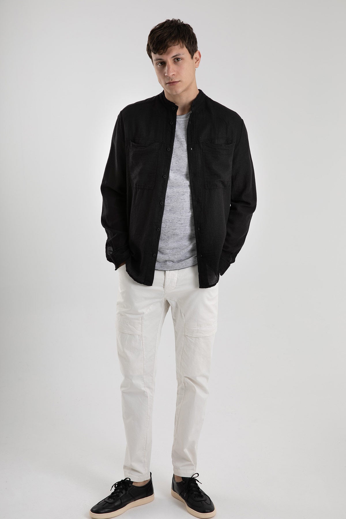 Transit İpekli Çizgili T-shirt-Libas Trendy Fashion Store