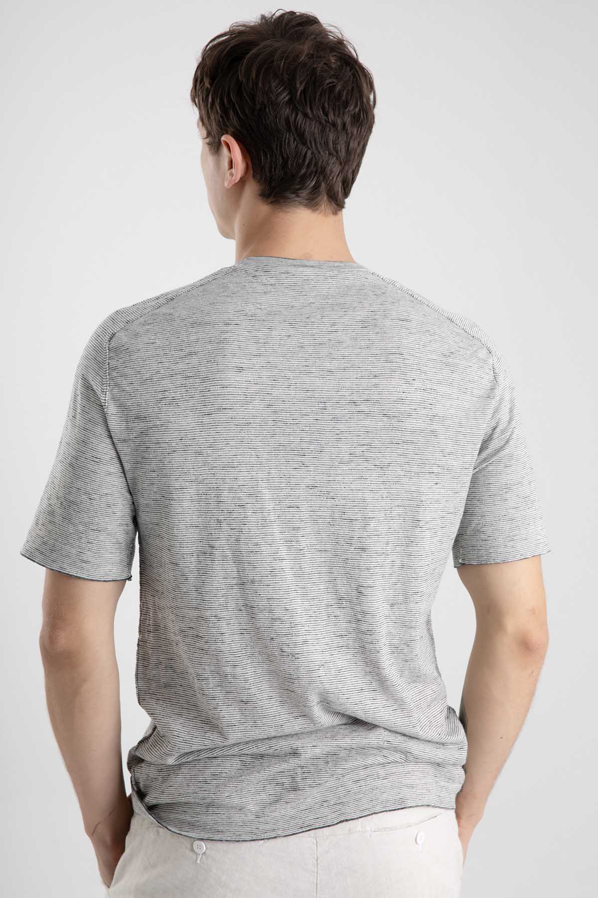 Transit İpekli Çizgili T-shirt-Libas Trendy Fashion Store