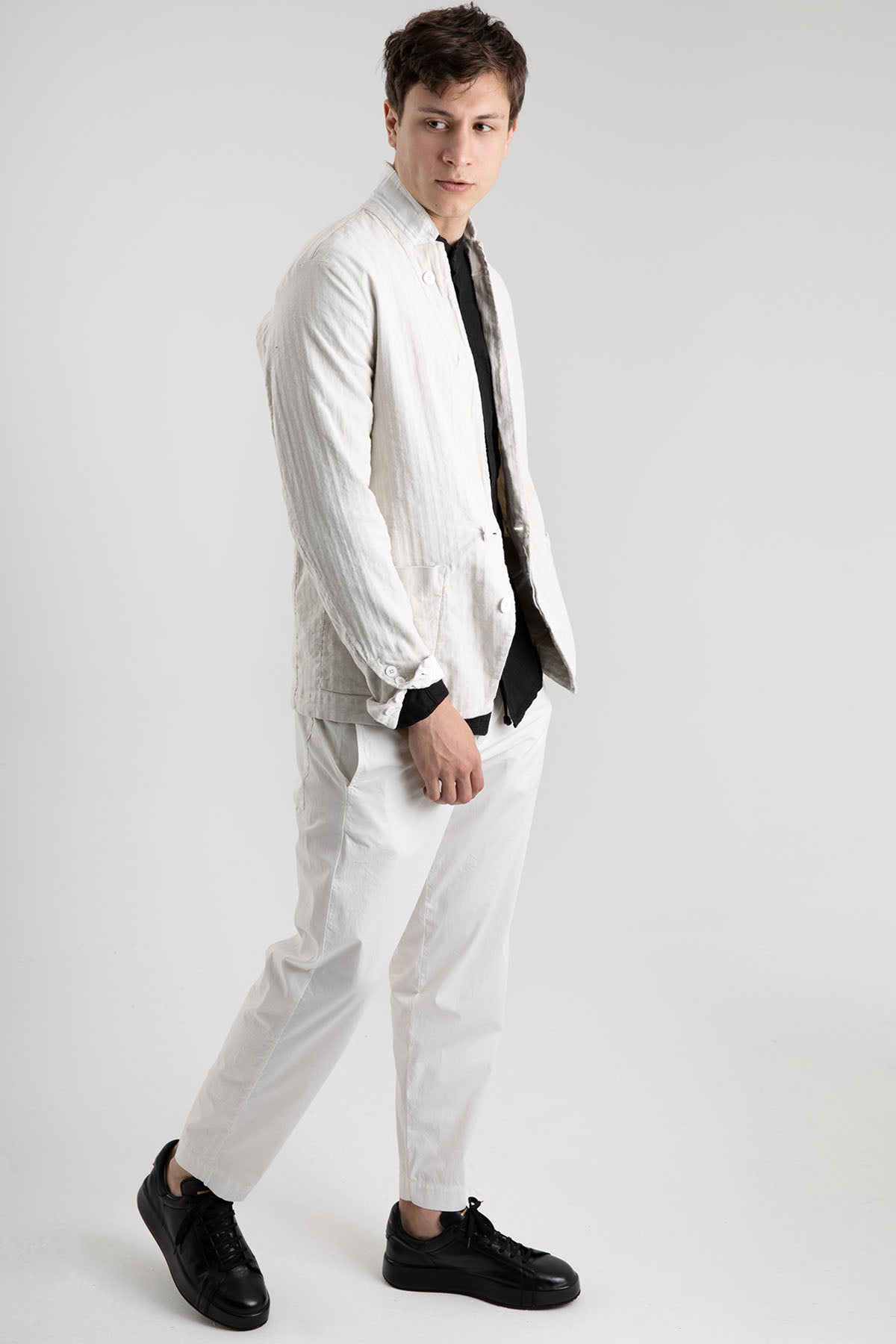 Transit Keten Karışımlı Hakim Yaka Gömlek-Libas Trendy Fashion Store