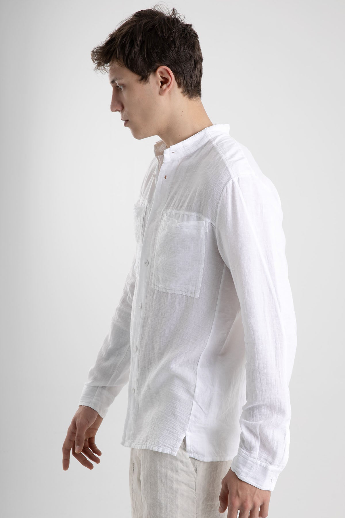 Transit Keten Karışımlı Hakim Yaka Gömlek-Libas Trendy Fashion Store