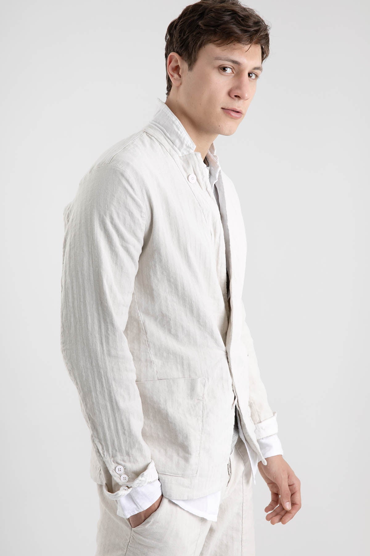 Transit Keten Karışımlı Kruvaze Ceket-Libas Trendy Fashion Store