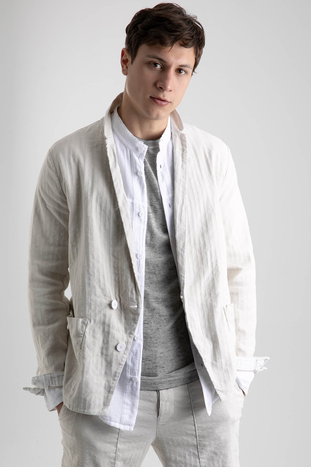 Transit Keten Karışımlı Kruvaze Ceket-Libas Trendy Fashion Store