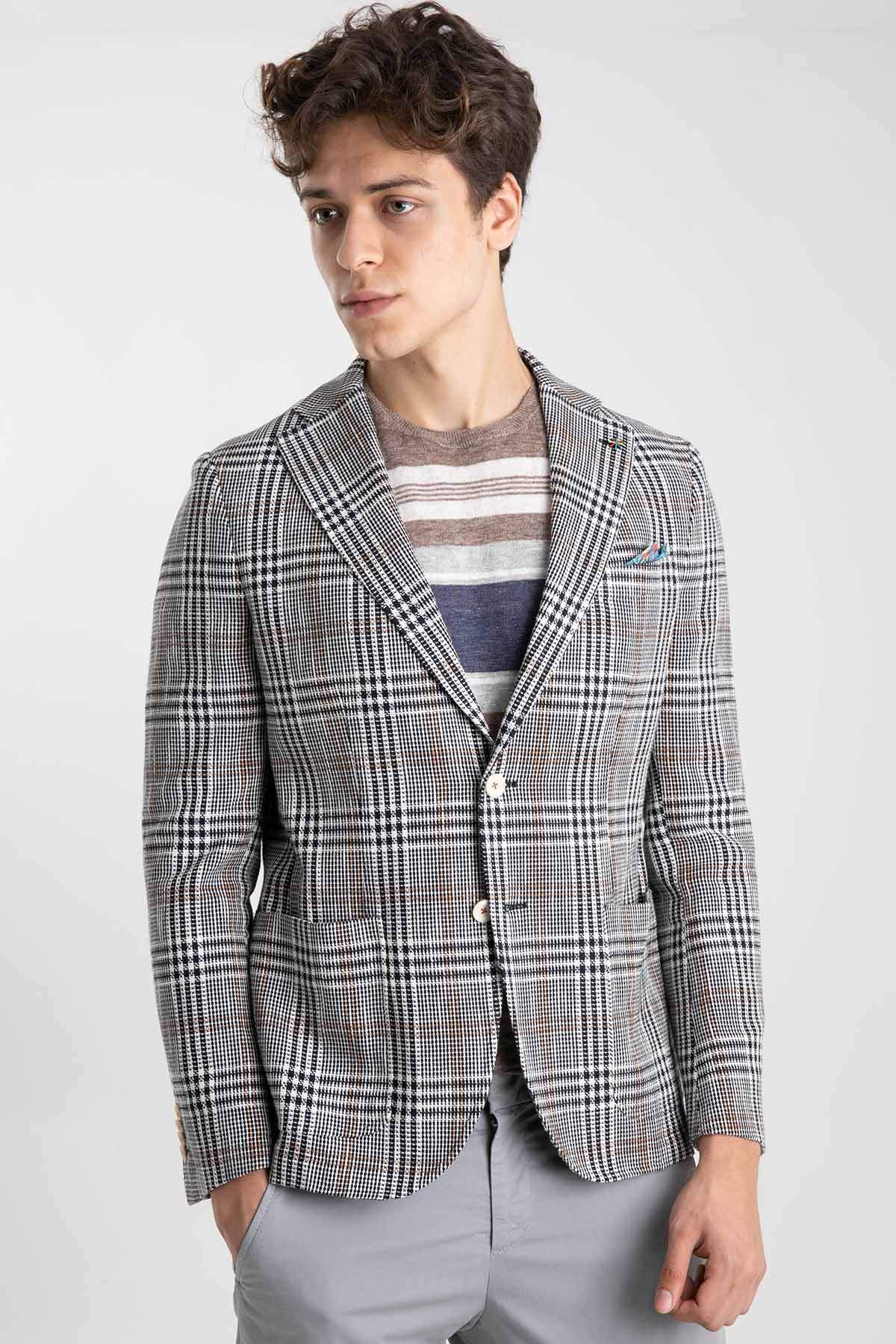 Manuel Ritz Ekoseli Ceket-Libas Trendy Fashion Store