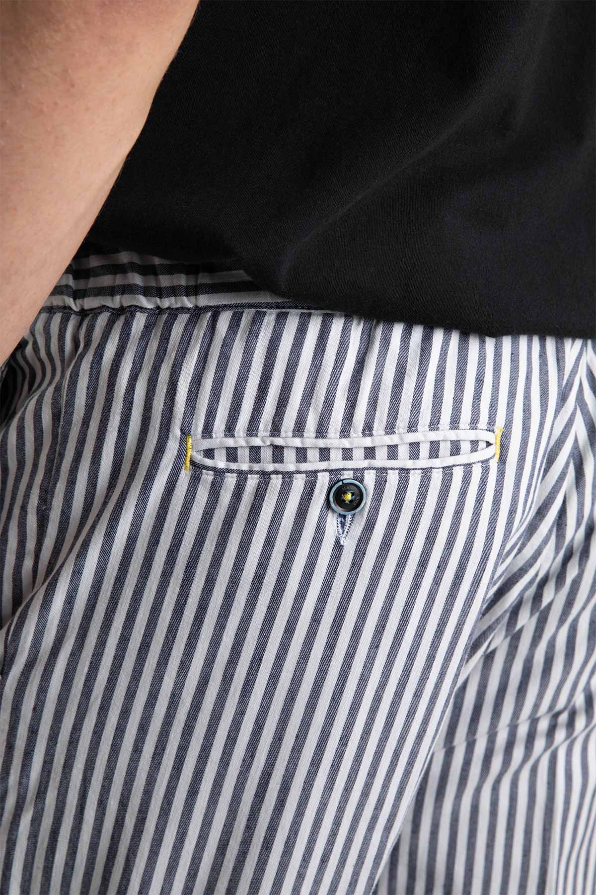 Manuel Ritz Beli Lastikli Çizgili Pantolon-Libas Trendy Fashion Store