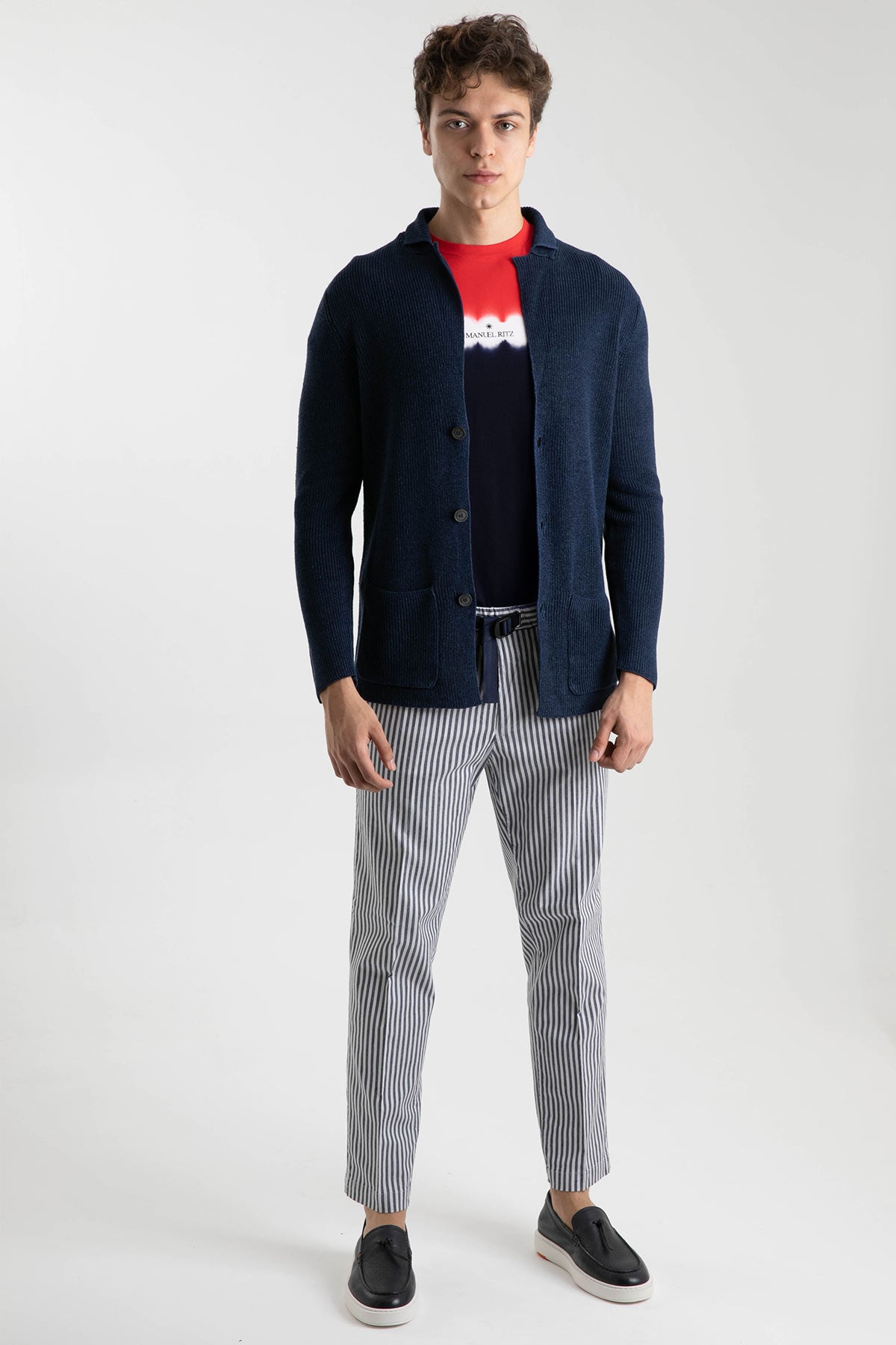 Manuel Ritz Beli Lastikli Çizgili Pantolon-Libas Trendy Fashion Store