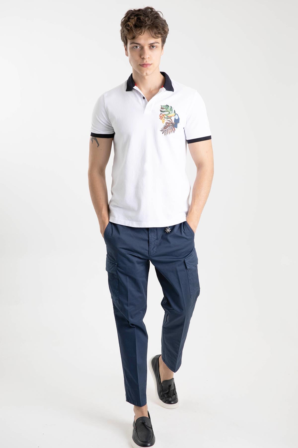 Manuel Ritz Tropik Temalı Polo Yaka T-shirt-Libas Trendy Fashion Store