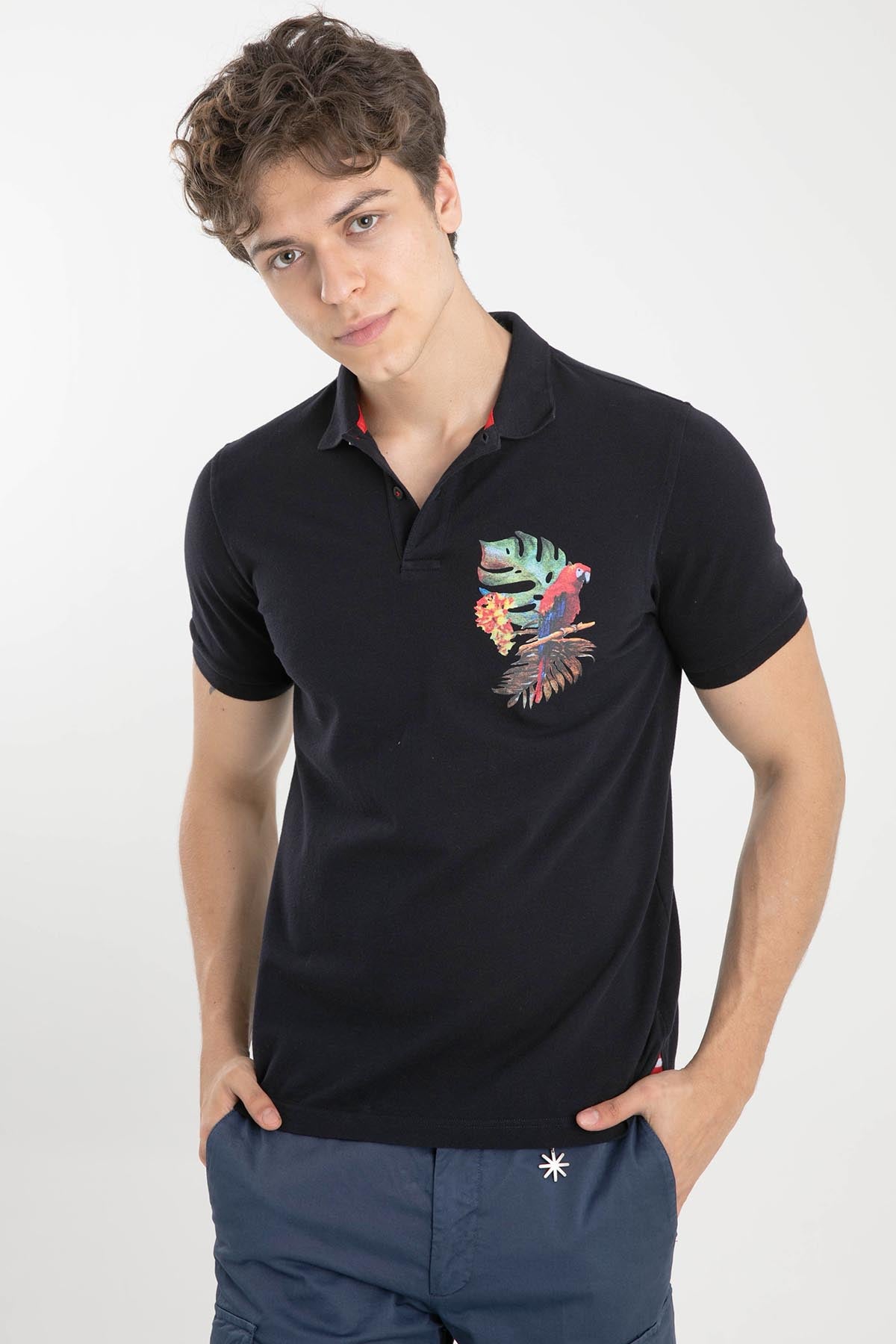 Manuel Ritz Tropik Temalı Polo Yaka T-shirt-Libas Trendy Fashion Store