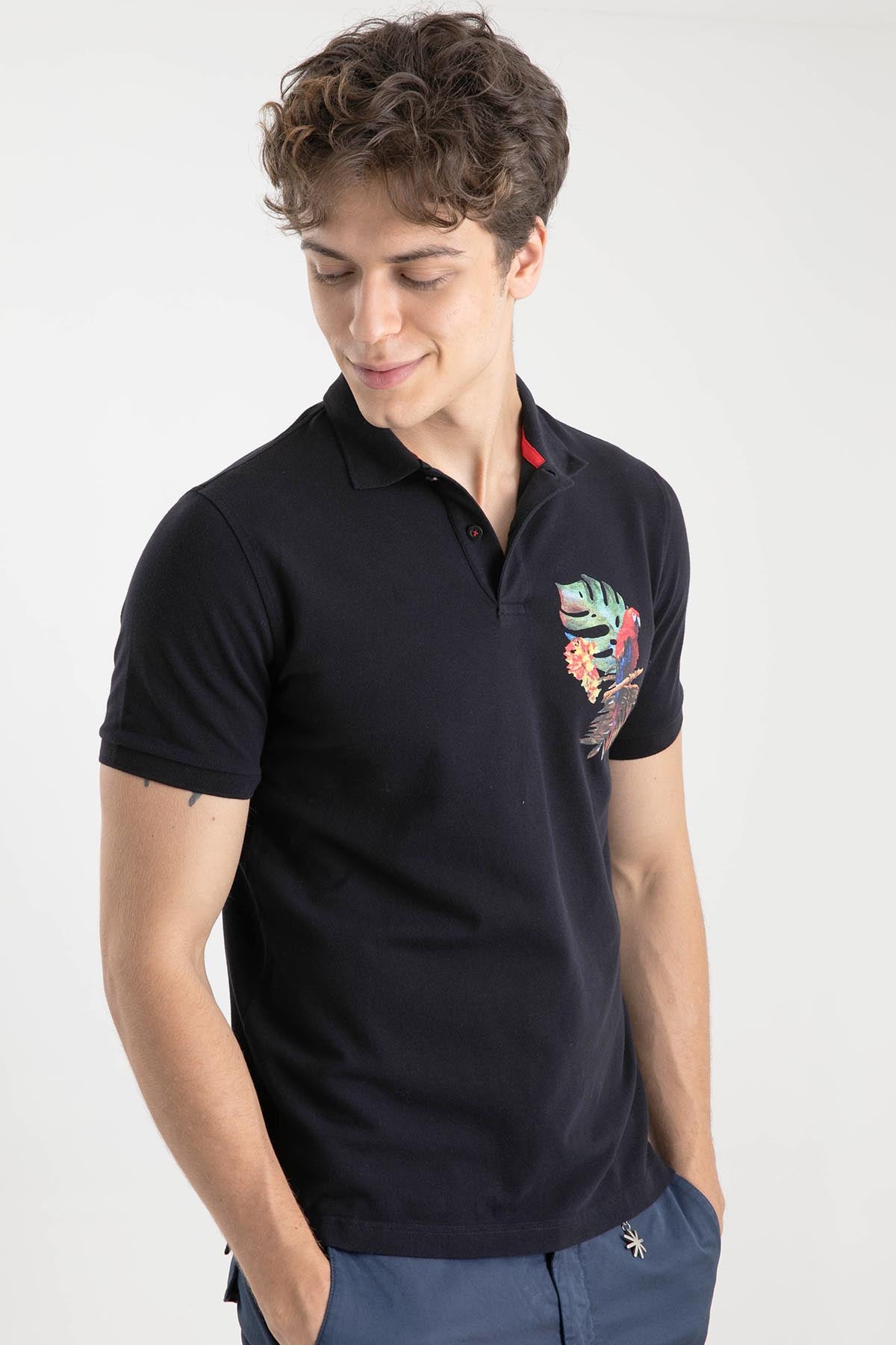 Manuel Ritz Tropik Temalı Polo Yaka T-shirt-Libas Trendy Fashion Store