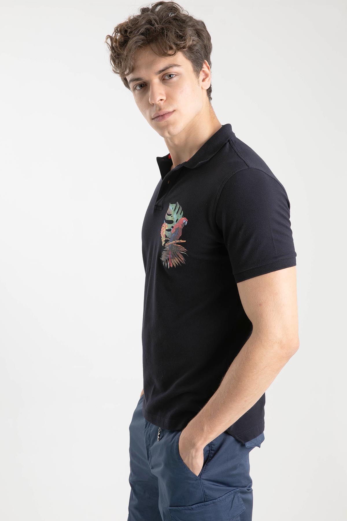 Manuel Ritz Tropik Temalı Polo Yaka T-shirt-Libas Trendy Fashion Store