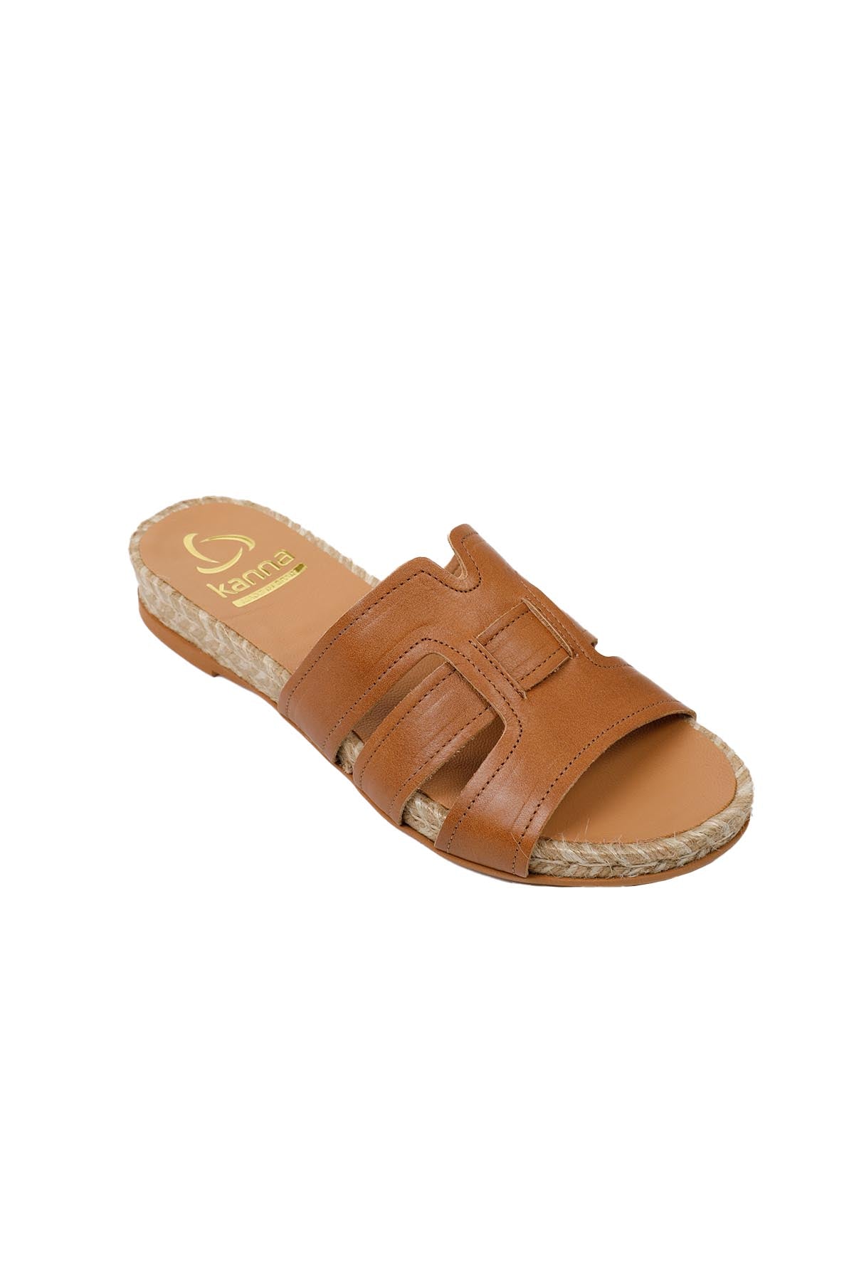 Kanna Hasır Taban Deri Terlik-Libas Trendy Fashion Store
