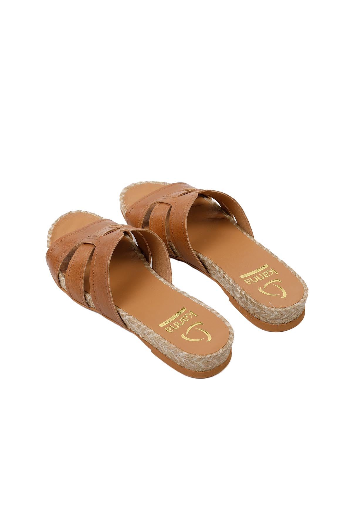 Kanna Hasır Taban Deri Terlik-Libas Trendy Fashion Store