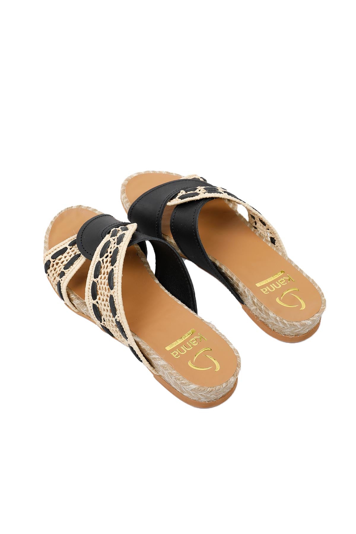 Kanna Hasır Detaylı Deri Terlik-Libas Trendy Fashion Store