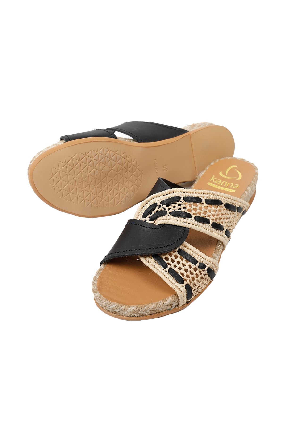 Kanna Hasır Detaylı Deri Terlik-Libas Trendy Fashion Store