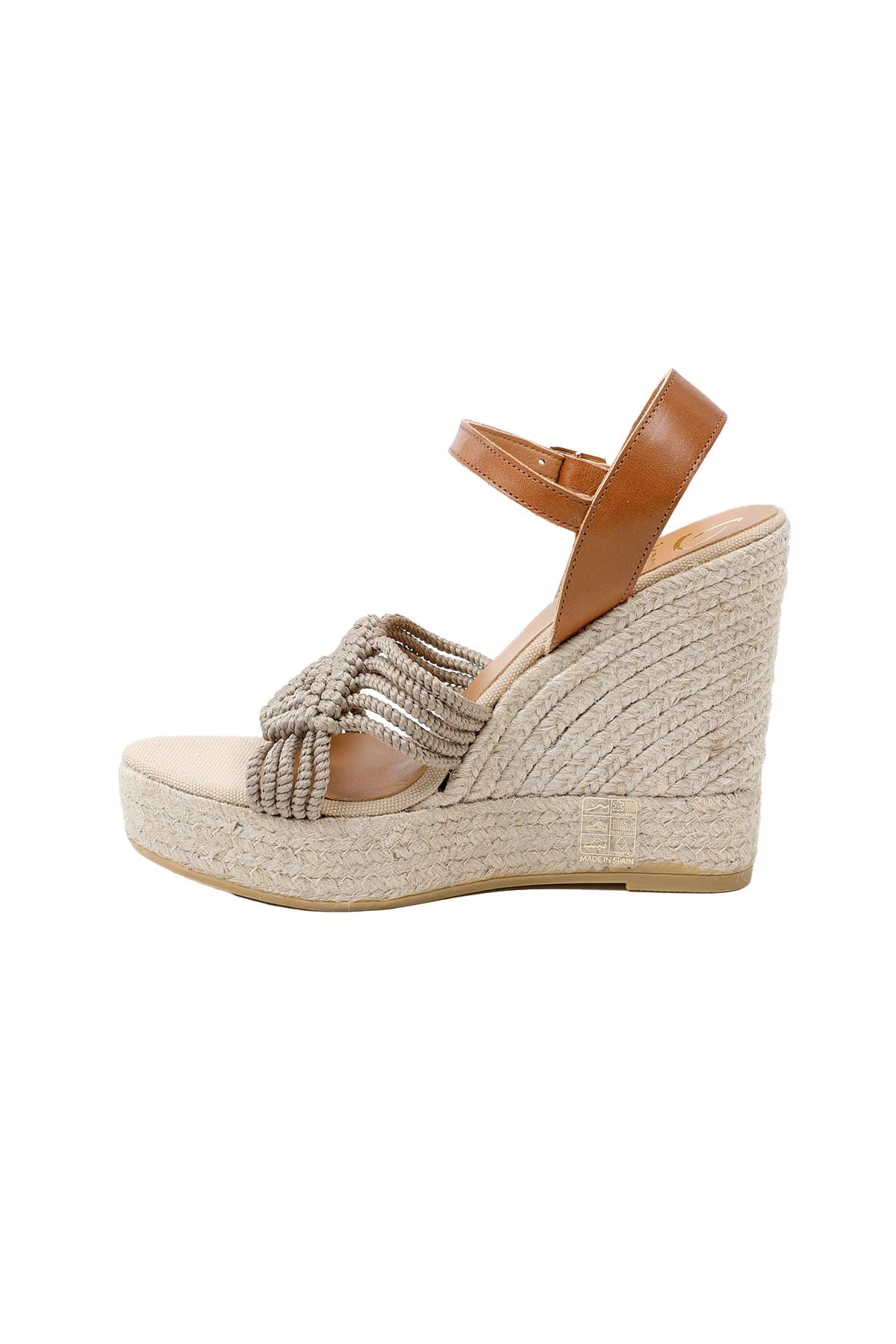 Kanna Örgü Bantlı Hasır Dolgu Topuk Sandalet-Libas Trendy Fashion Store