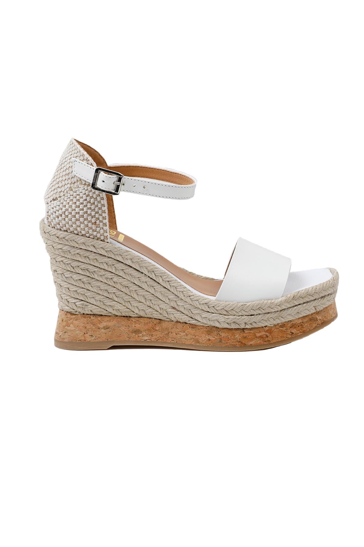 Kanna Hasır Dolgu Topuklu Küt Burun Sandalet-Libas Trendy Fashion Store