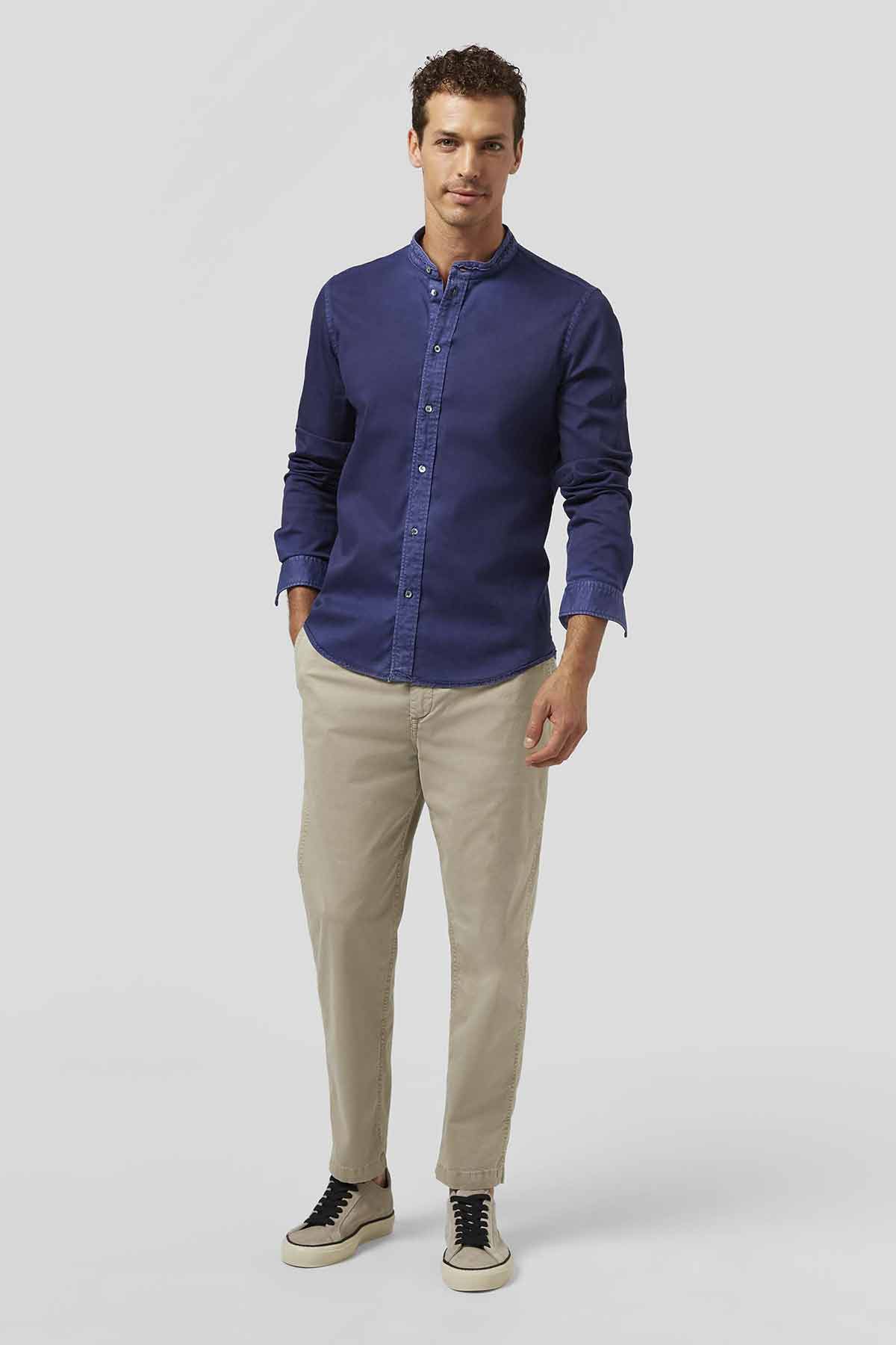 Dondup Hakim Yaka Streç Denim Yıkamalı Gömlek-Libas Trendy Fashion Store