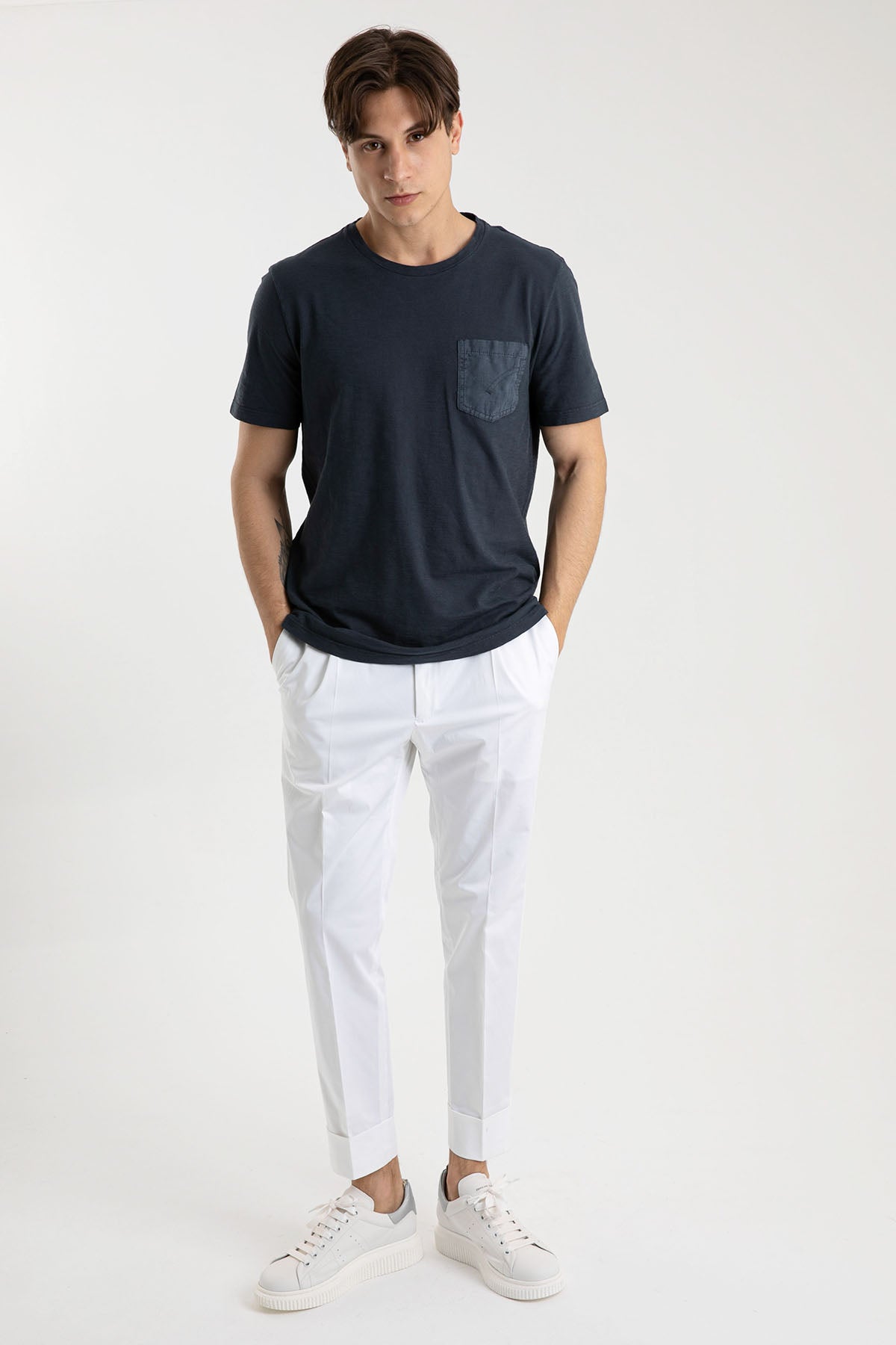 Dondup Yuvarlak Yaka Cepli T-shirt-Libas Trendy Fashion Store