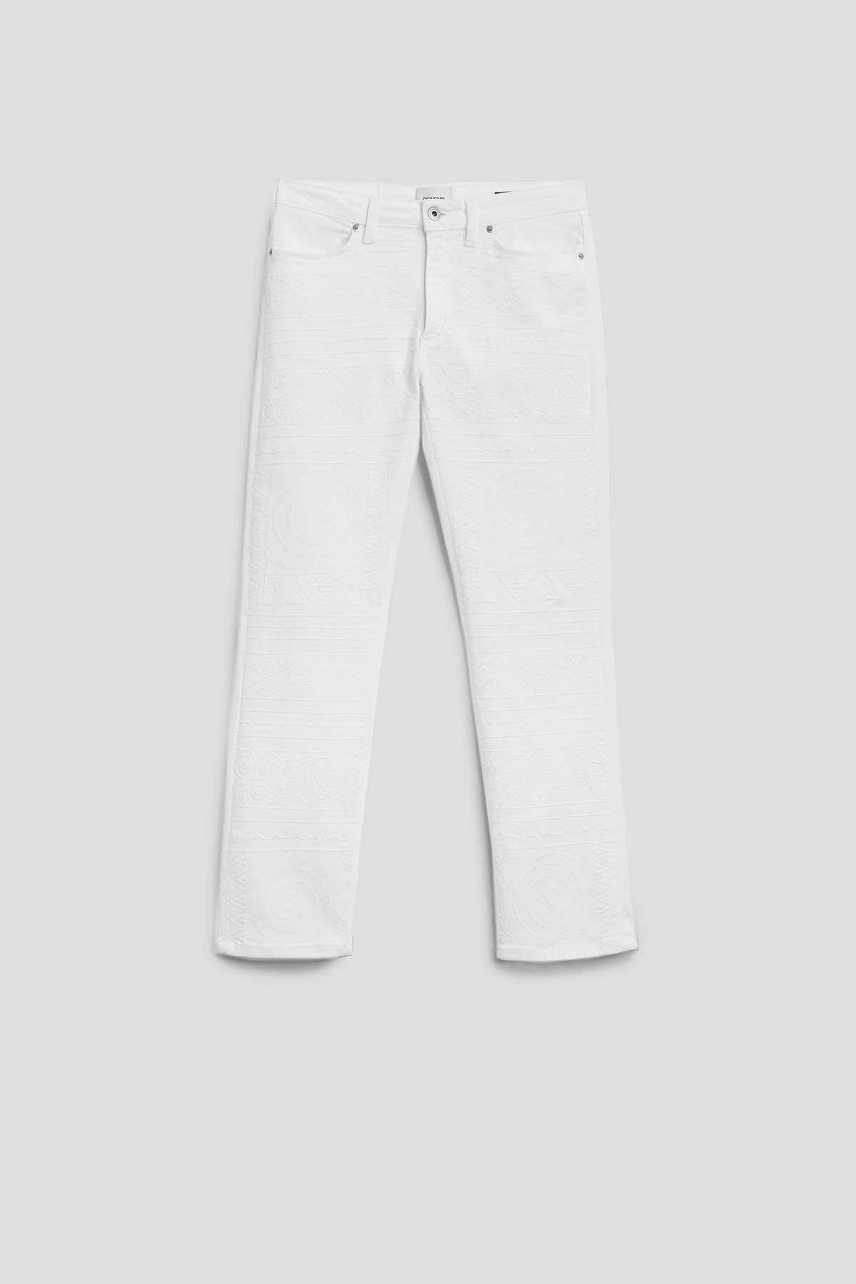 Dondup Slim Fit Allie Nakışlı Yüksek Bel Jeans-Libas Trendy Fashion Store
