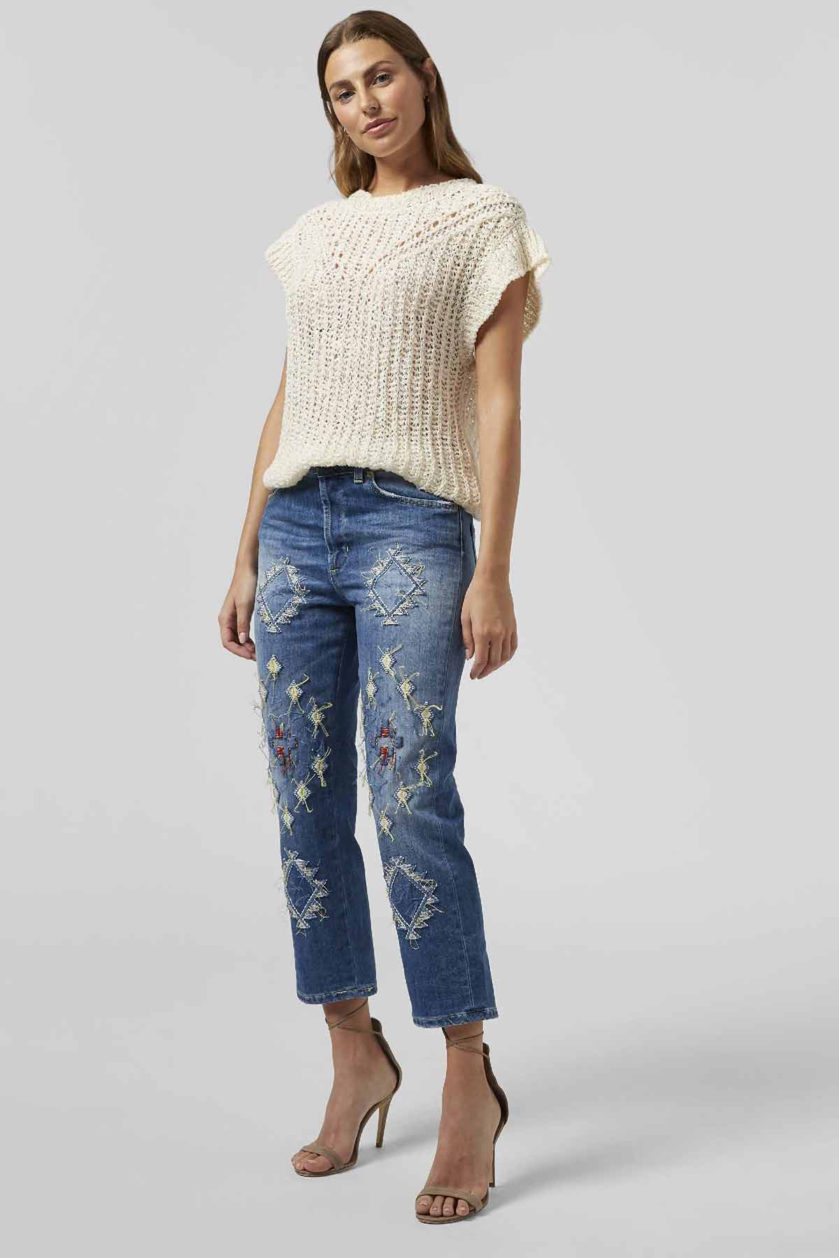 Dondup Zoe Rahat Kesim Nakış Detaylı Jeans-Libas Trendy Fashion Store
