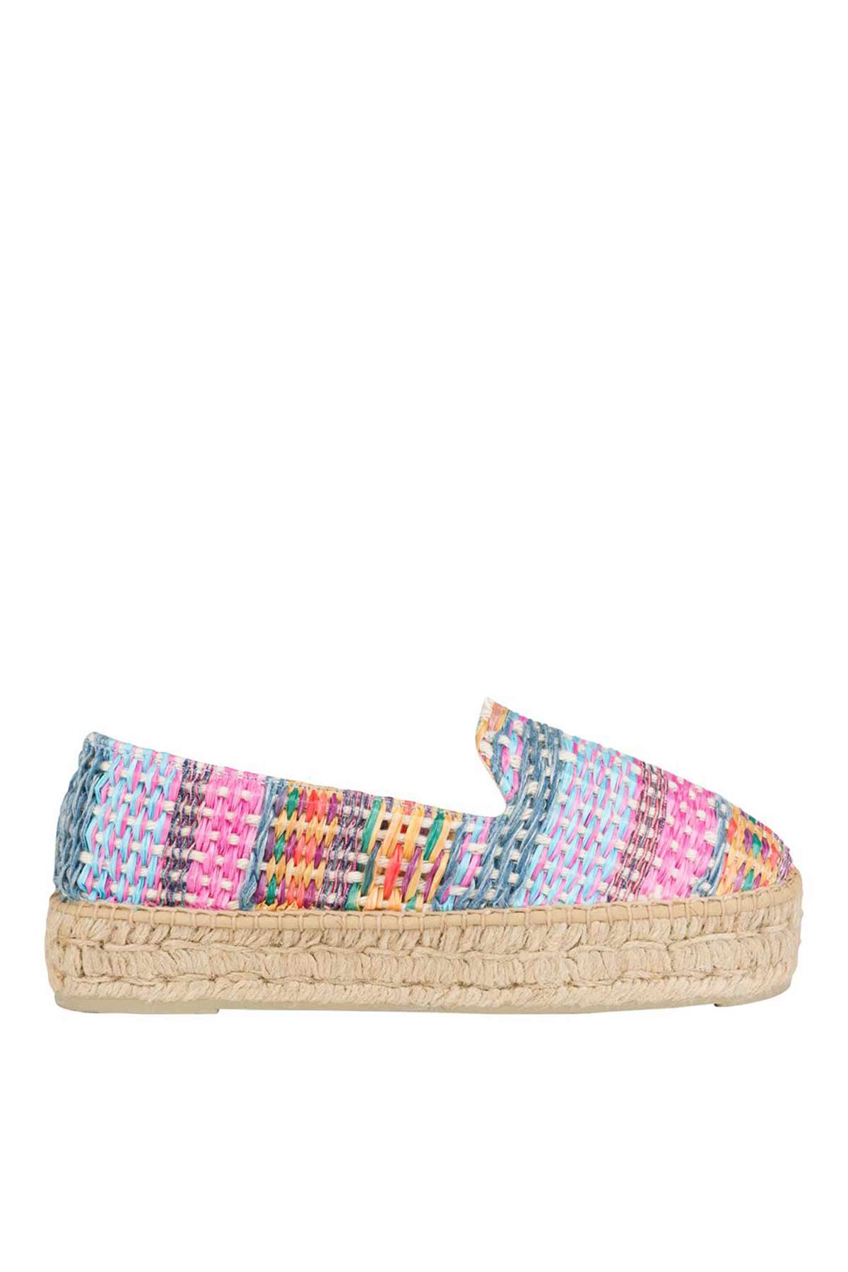 Manebi Renkli Hasır Örgü Espadril-Libas Trendy Fashion Store