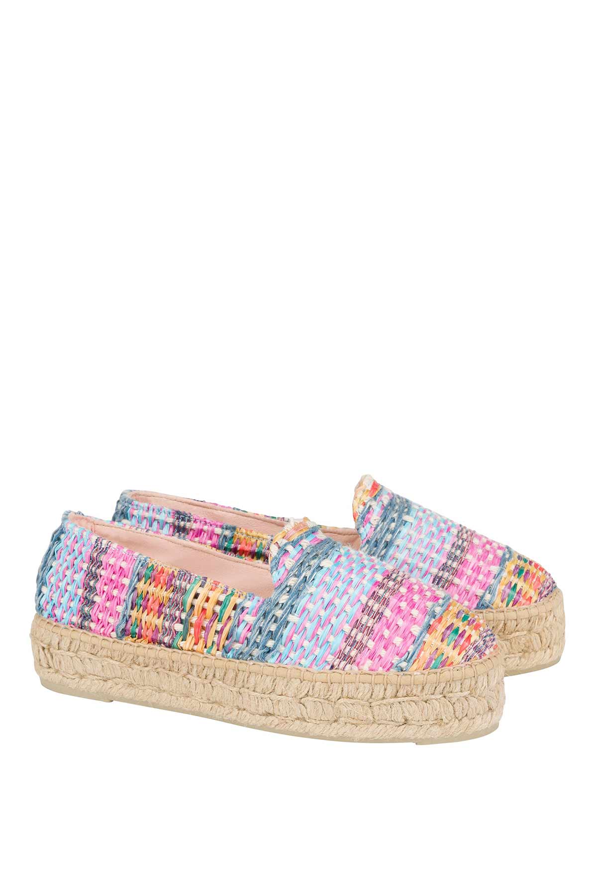 Manebi Renkli Hasır Örgü Espadril-Libas Trendy Fashion Store