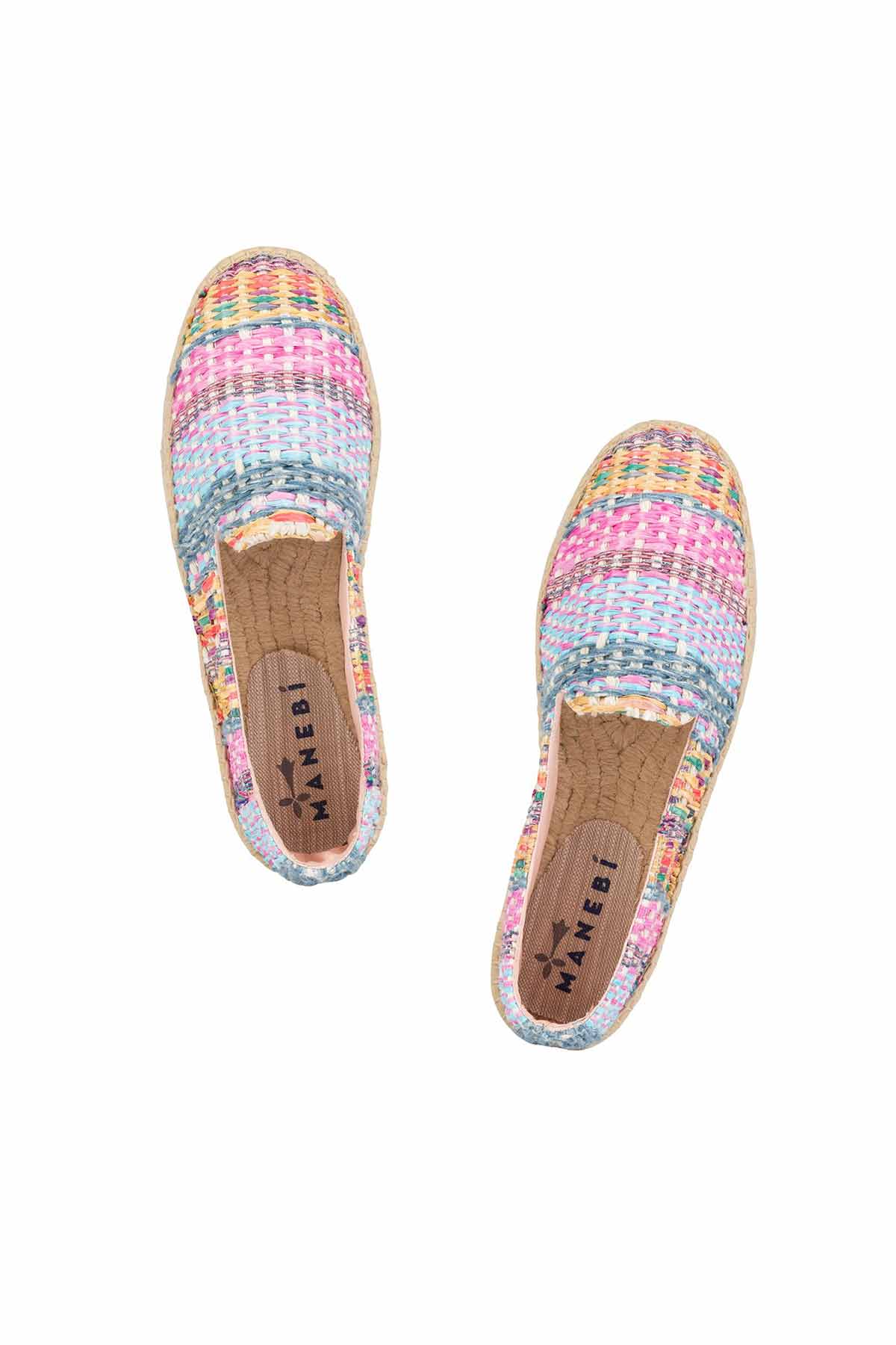 Manebi Renkli Hasır Örgü Espadril-Libas Trendy Fashion Store