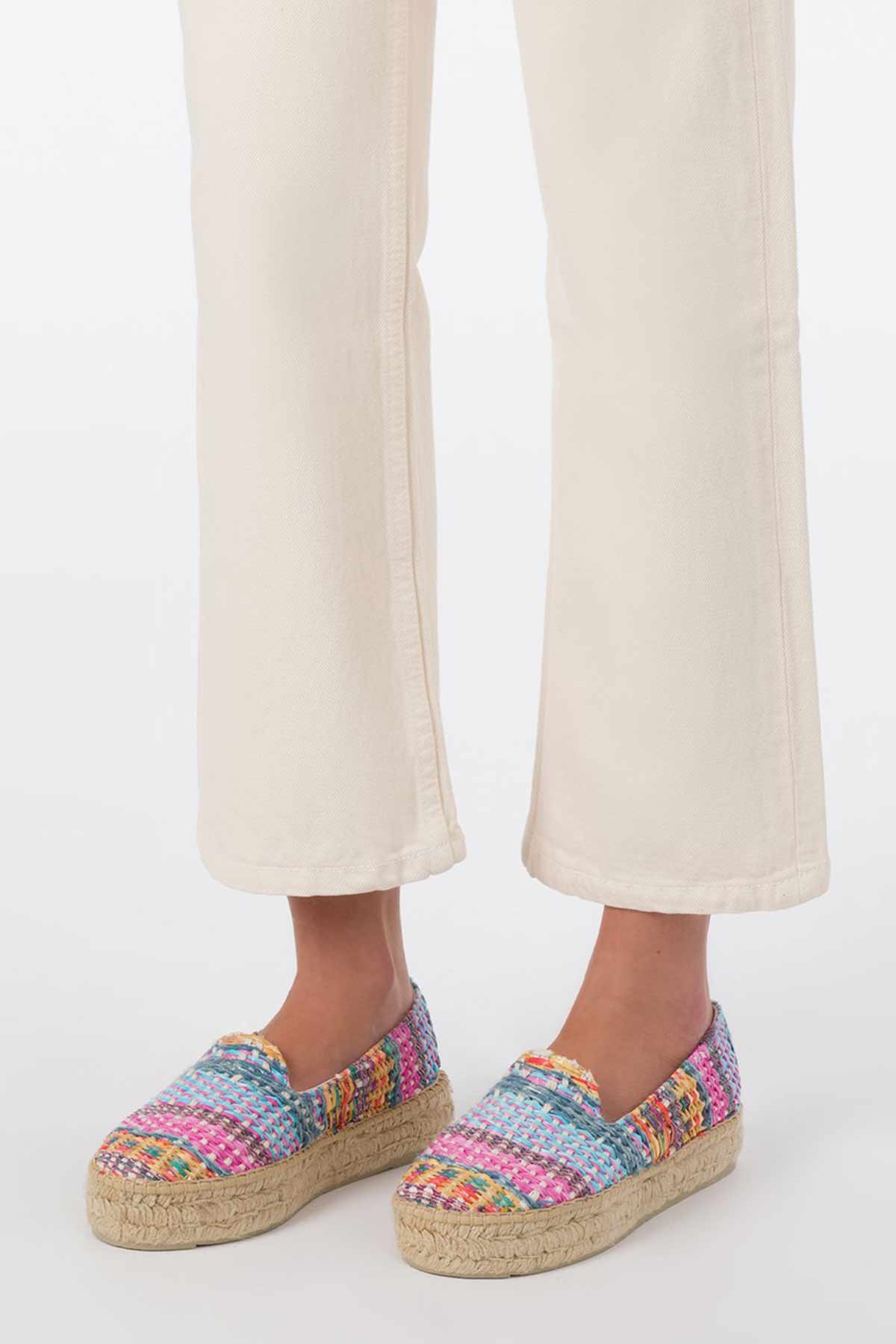 Manebi Renkli Hasır Örgü Espadril-Libas Trendy Fashion Store