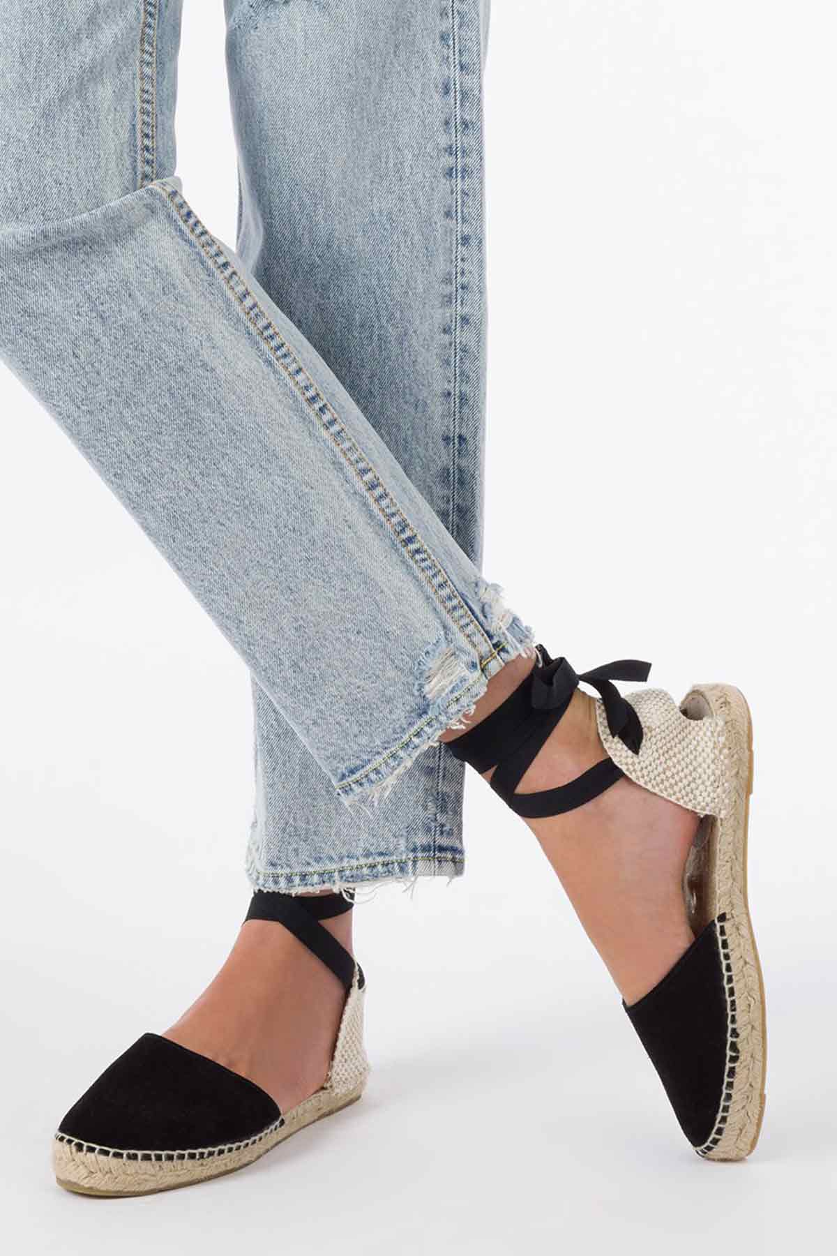 Manebi Süet Bilekten Bağlamalı Espadril Sandalet-Libas Trendy Fashion Store