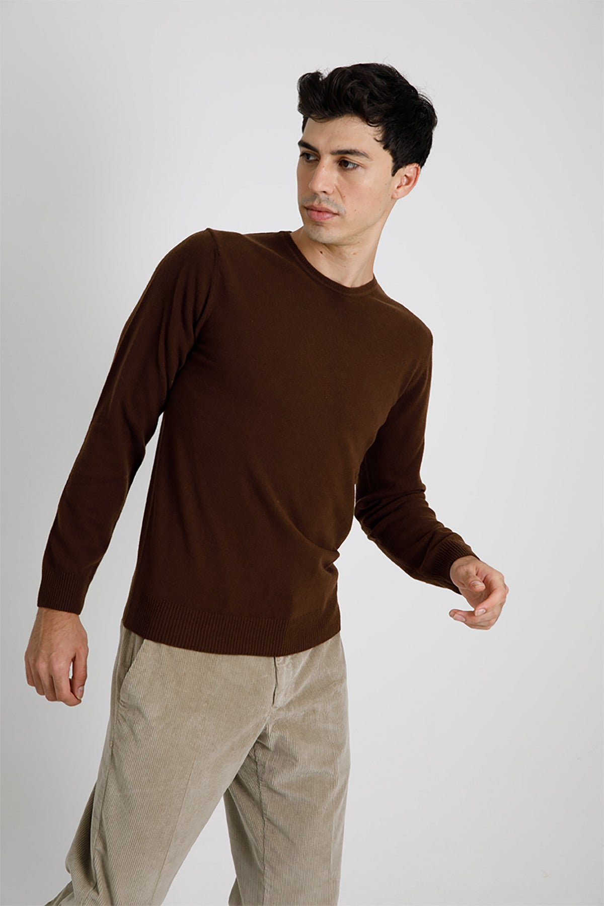 Manifattura Kaşmirli Yuvarlak Yaka Yün Triko-Libas Trendy Fashion Store