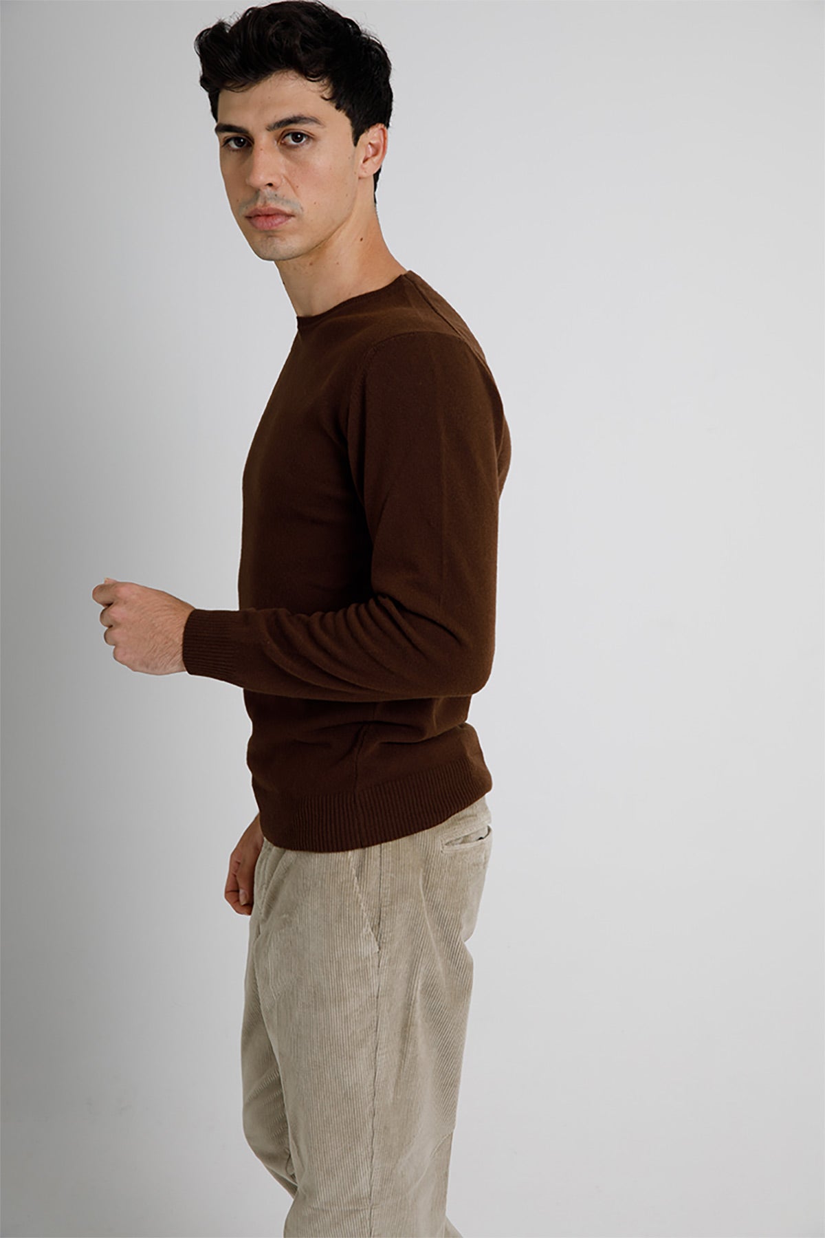 Manifattura Kaşmirli Yuvarlak Yaka Yün Triko-Libas Trendy Fashion Store