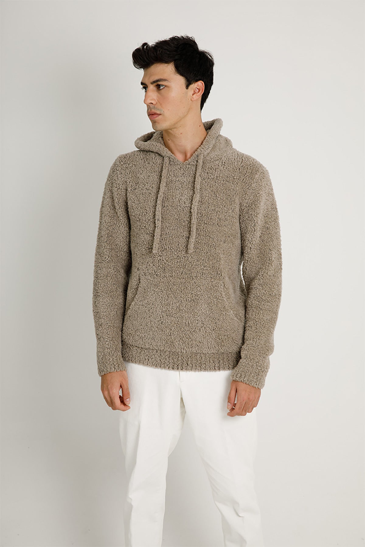 Manifattura Kapüşonlu Peluş Yün Sweatshirt-Libas Trendy Fashion Store