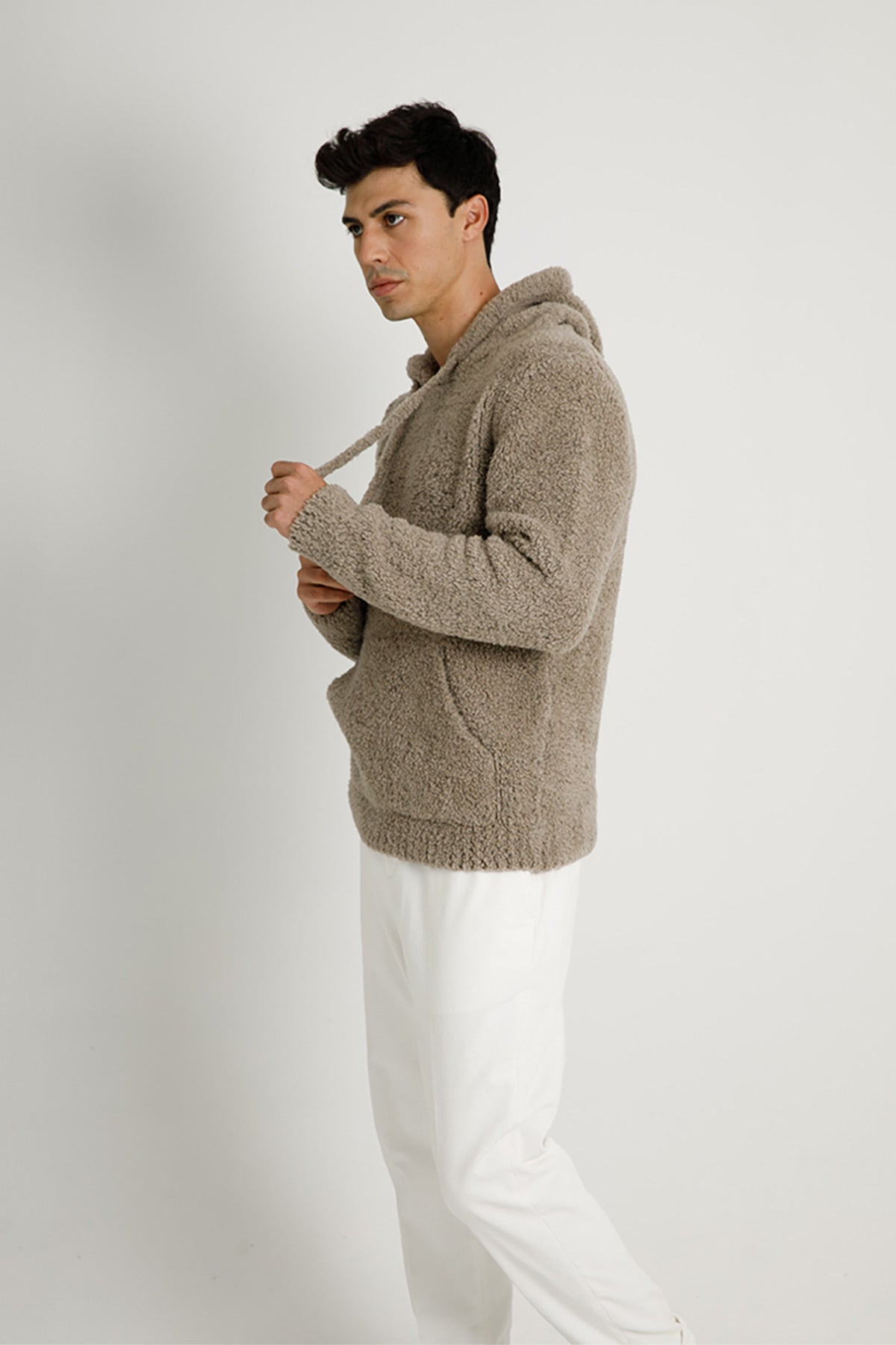 Manifattura Kapüşonlu Peluş Yün Sweatshirt-Libas Trendy Fashion Store