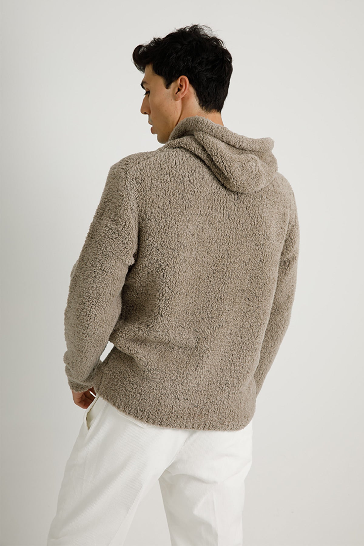 Manifattura Kapüşonlu Peluş Yün Sweatshirt-Libas Trendy Fashion Store